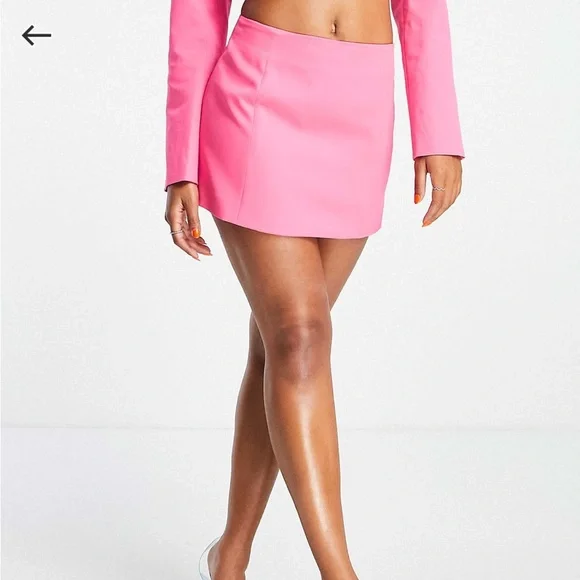 Bright pink ASOS 2 piece skirt & cropped blazer set, Brand New - Picture 3 of 7